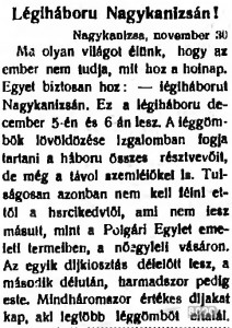 1931. december 1. Jótékonysági lövöldözés