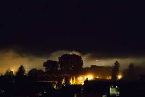 Nagykanizsa, 2015. szeptember 7. Köd Nagykanizsa felett 2015. szeptember 6-án este. MTI Fotó: Varga György